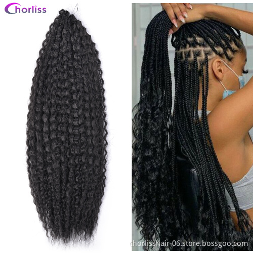 Wholesale Soft Goddess Water Wave Ombre Kinky Curly Crochet Braids Afro 20 Inches Marley Hair Synthetic Braiding Hair Extensions